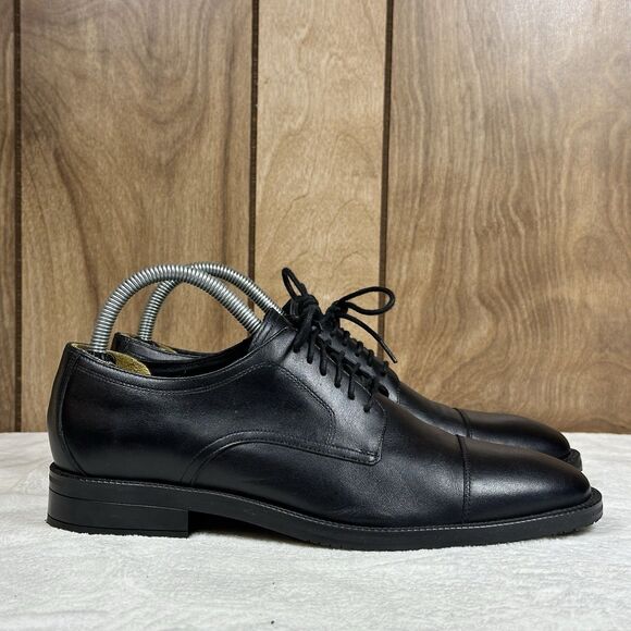 COLE HAAN Grand 36ØDress Shoes Men\'s 7 M Cap Oxford Black Leather Lace Up C34136 main image 12